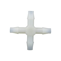 CRX-I Series 1/4 Inch (in) Size Natural Nylon/Polypropylene Single Barbed Commercial Grade Cross Fitting