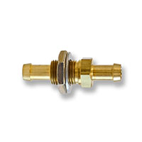 1/4 Inch (in) Brass Barbed Bulkhead